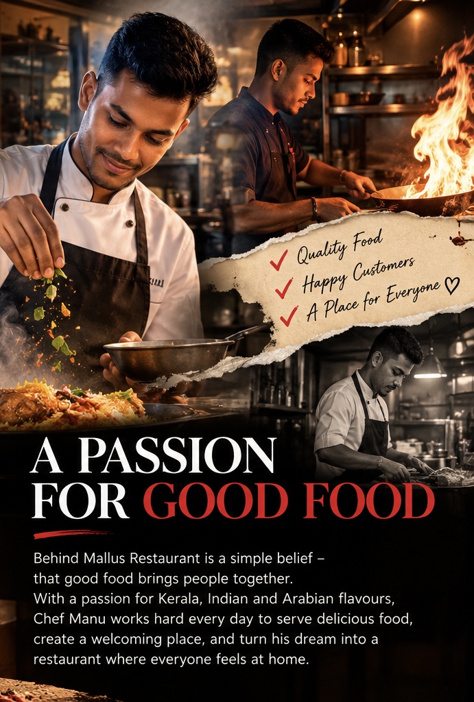 Chef Manu cooking in the Mallus kitchen